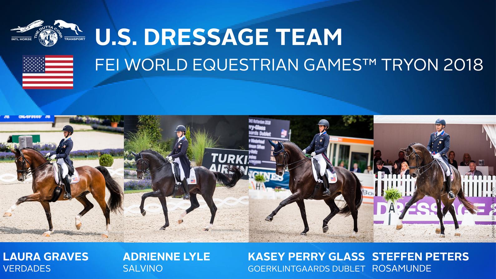US Equestrian Names The Dutta Corp. U.S. Dressage Team for the FEI World Equestrian Games™ Tryon 2018