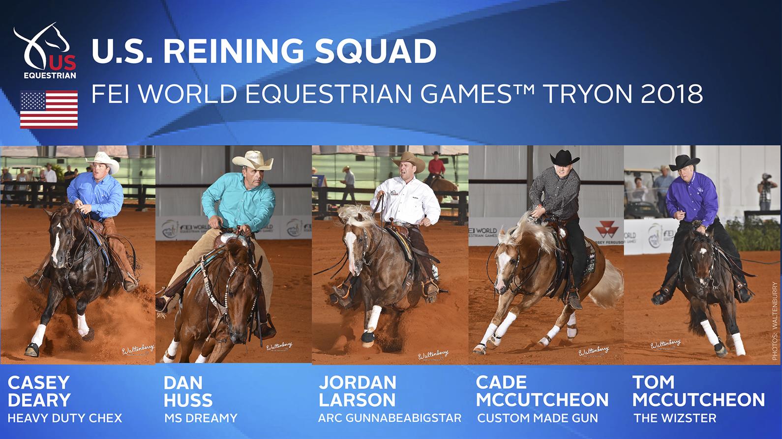 U.S. Reining Team for the 2018 WEG