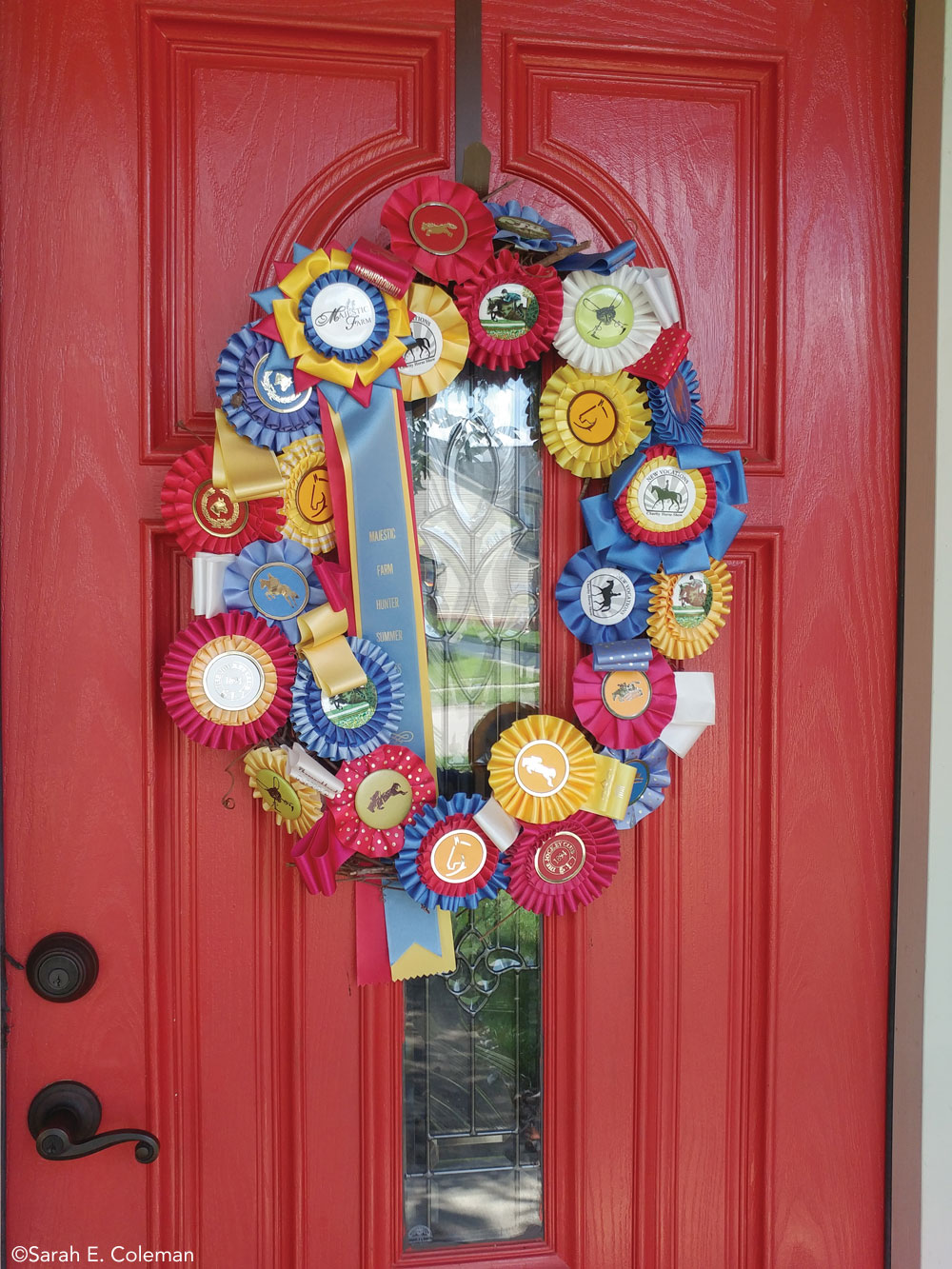 Horse show ribbon wreath