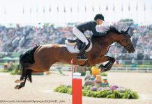 Australia’s Edwina Tops Alexander aboard Lintea Tequila in Show Jumping competition at the 2016 Rio Olympics.