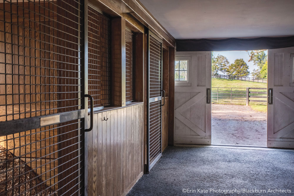 Interior of the horse barn at Rutledge Farm