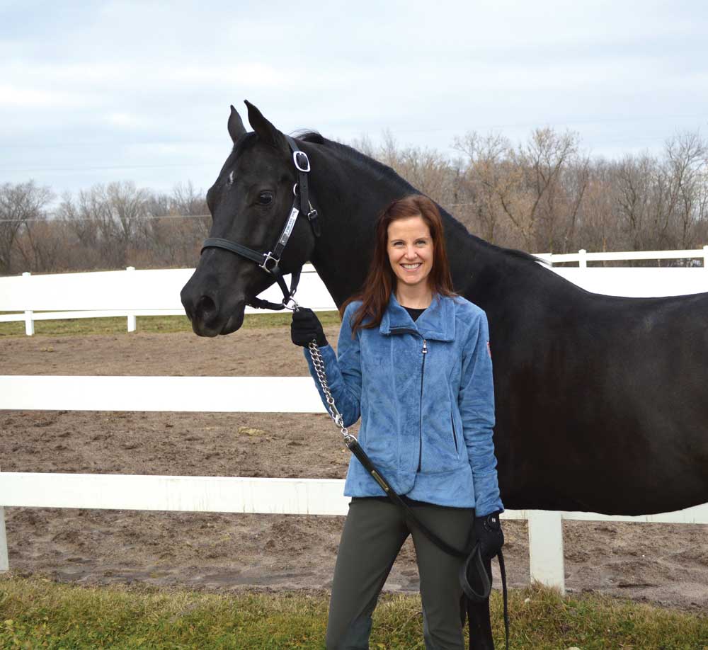 The author with her lesson horse