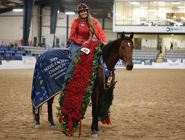 Fallon Taylor and Cowboy Swagger at the 2019 Thoroughbred Makeover