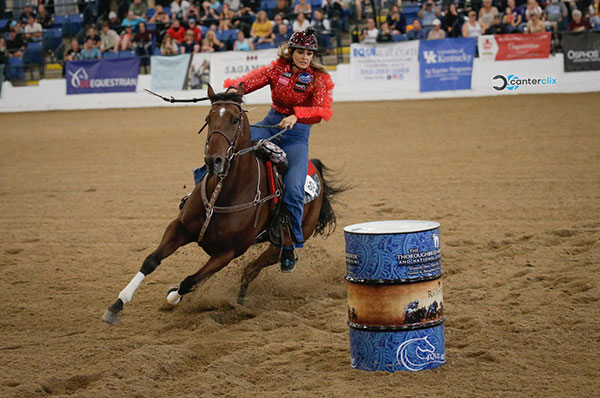 Fallon Taylor and Cowboy Swagger at the 2019 Thoroughbred Makeover