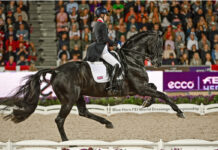 Charlotte Fry and Glamourdale performing in dressage