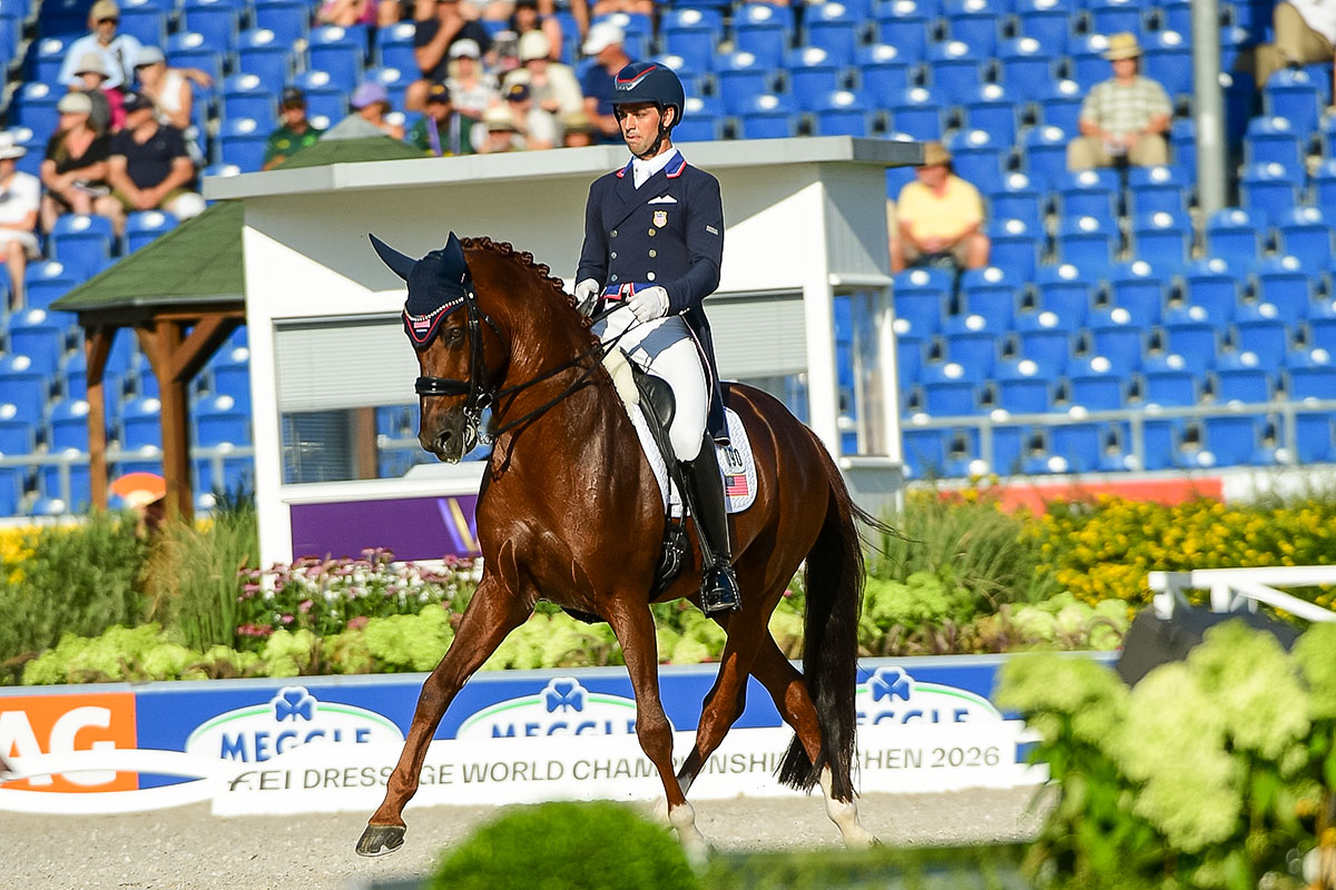 Christian Simonson (USA) riding Zen Elite’s stallion Fleau de Baian.