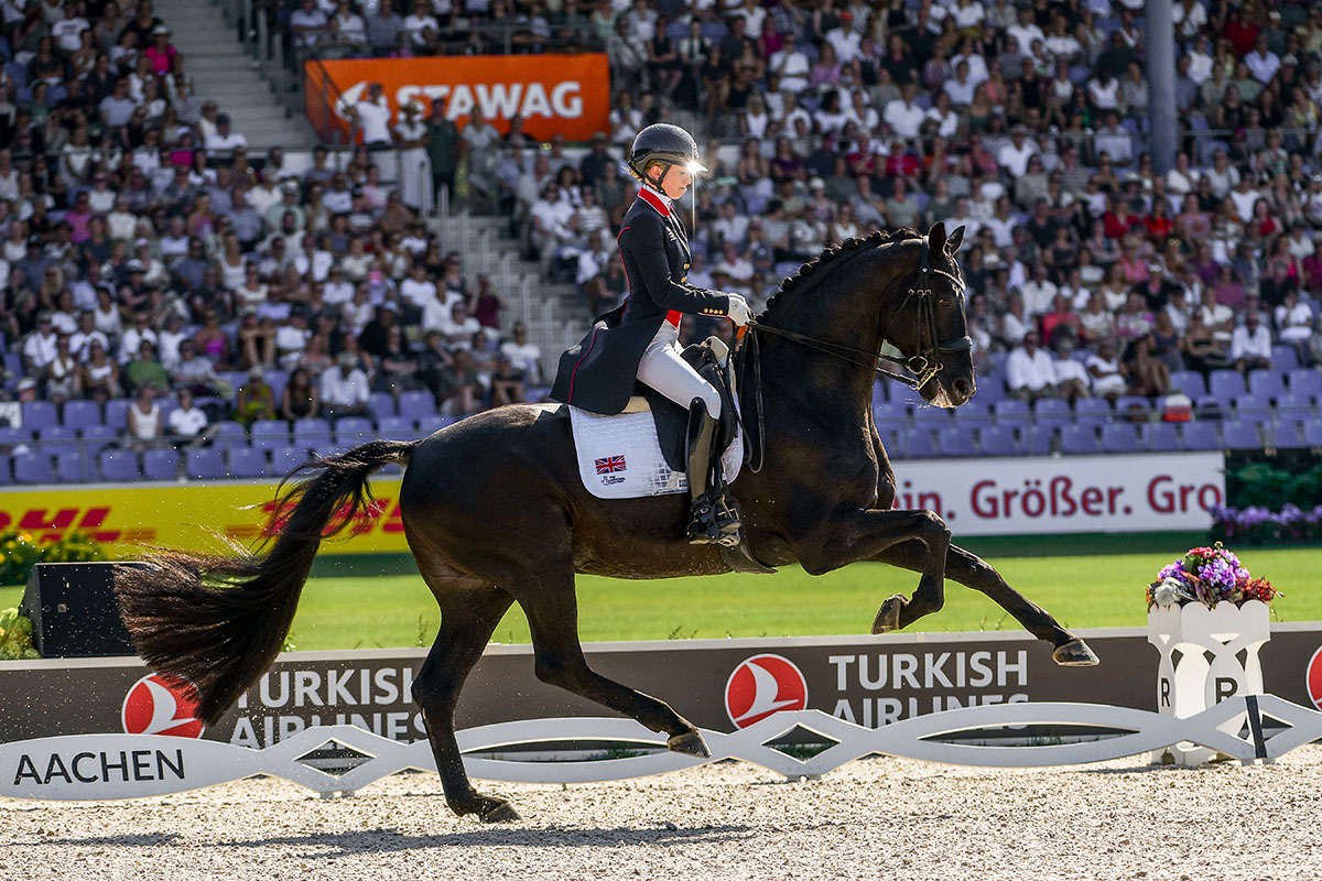 Charlotte Fry (GBR) and Glamourdale at the 2026 FEI World Championships in Aachen.