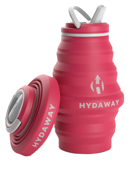 The Hydaway Collapsible Travel Bottle, an essential for trail and marathon riding.