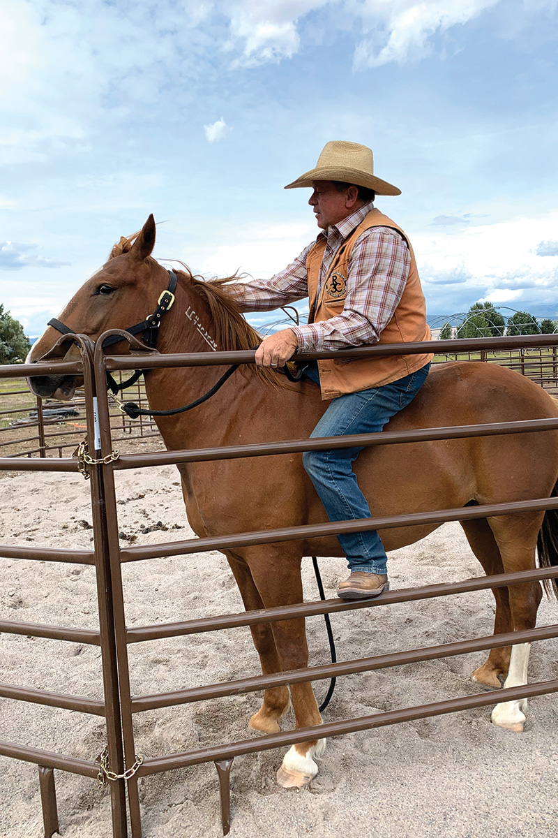 Joe Misner breaking a wild horse in his horsemanship certification program