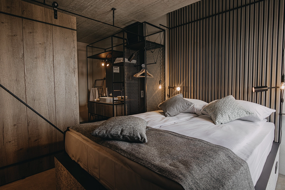A room at the hotel.