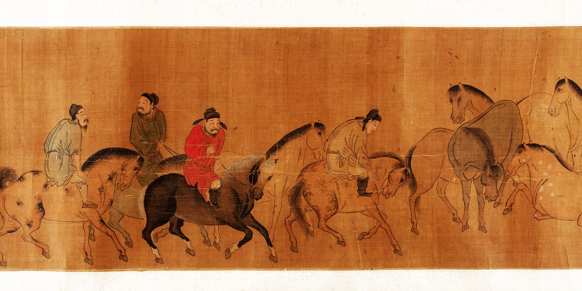 An ink and color on silk artwork gifted to the Smithsonian Asian Art Museum by Charles Lang Freer.