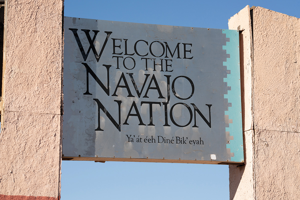 A Navajo Nation sign.
