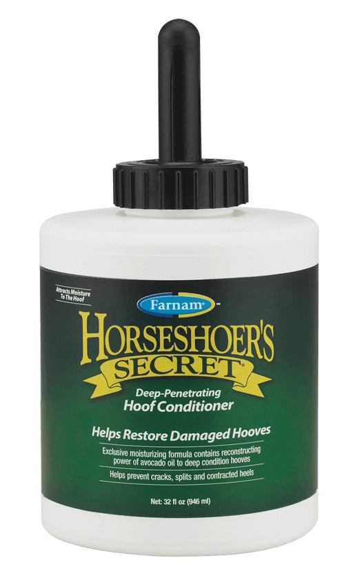 Horseshoer’s Secret Hoof Conditioner, a healthy hoof product.