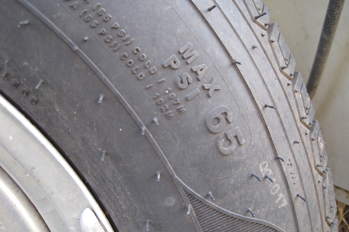 Close-up of tire tread