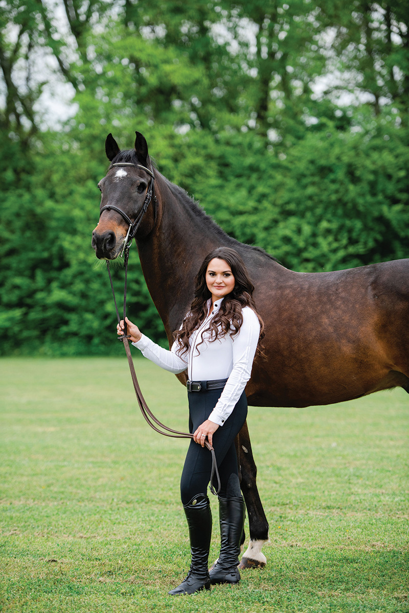 An equestrian and her beautiful one-eyed horse