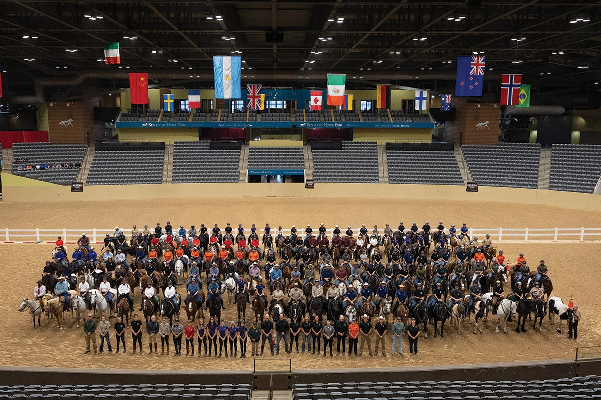 Various mounted police representatives at the Kentucky Horse Park Colloquium Training and Competition.