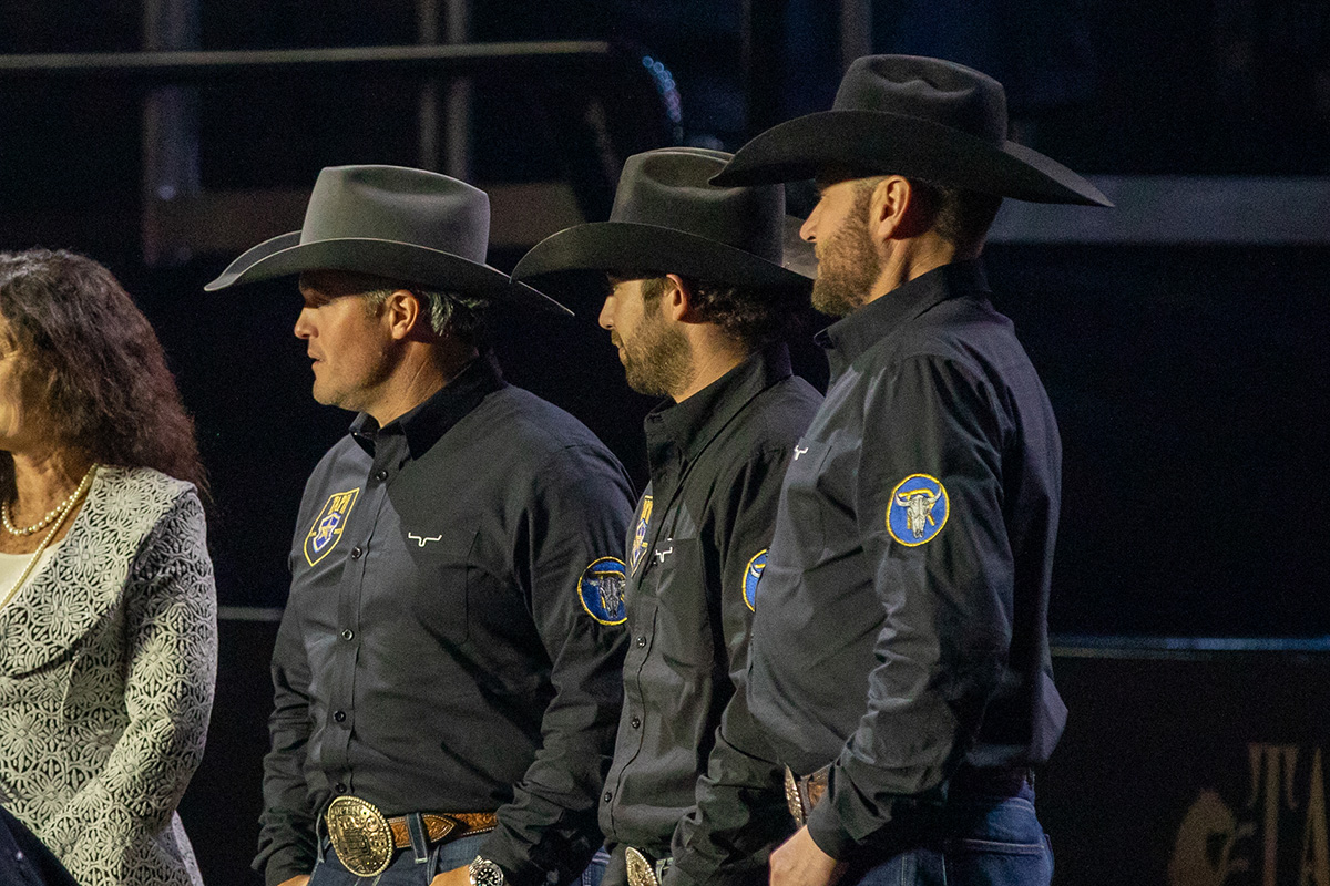 The winning team on stage at The American Performance Horseman