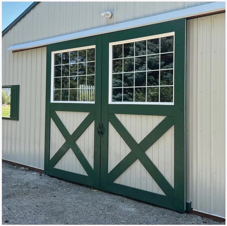 End doors of a barn, an important component to consider when barn building.