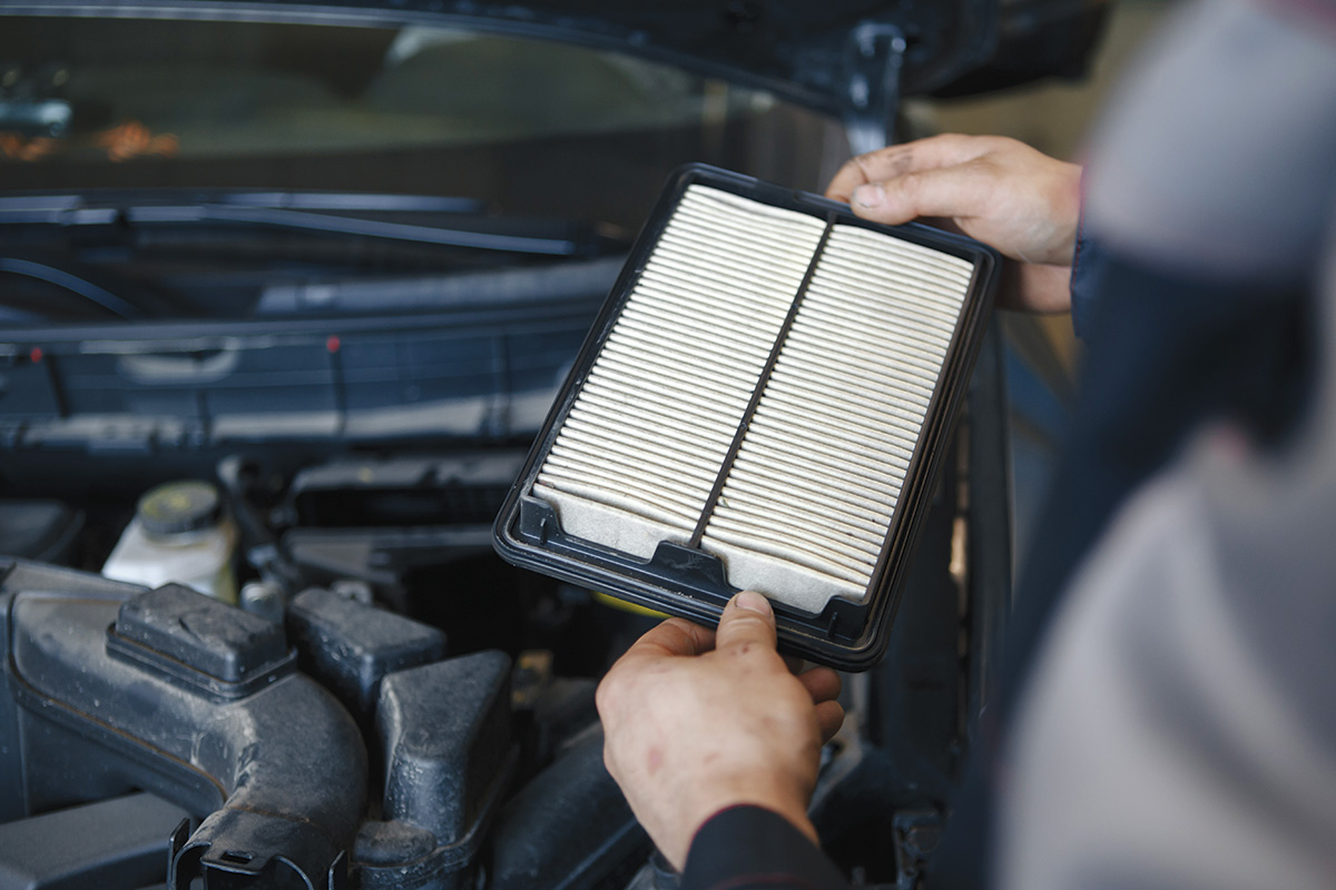 A vehicle's air filter. Keeping these clean helps improve gas mileage.