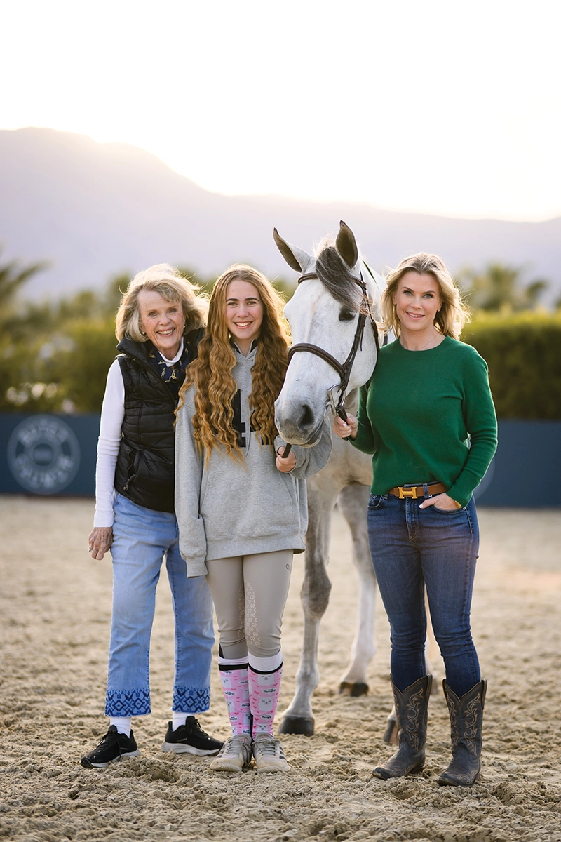 Alison Sweeney, her mom, and her daughter with her horse, Rosie.
