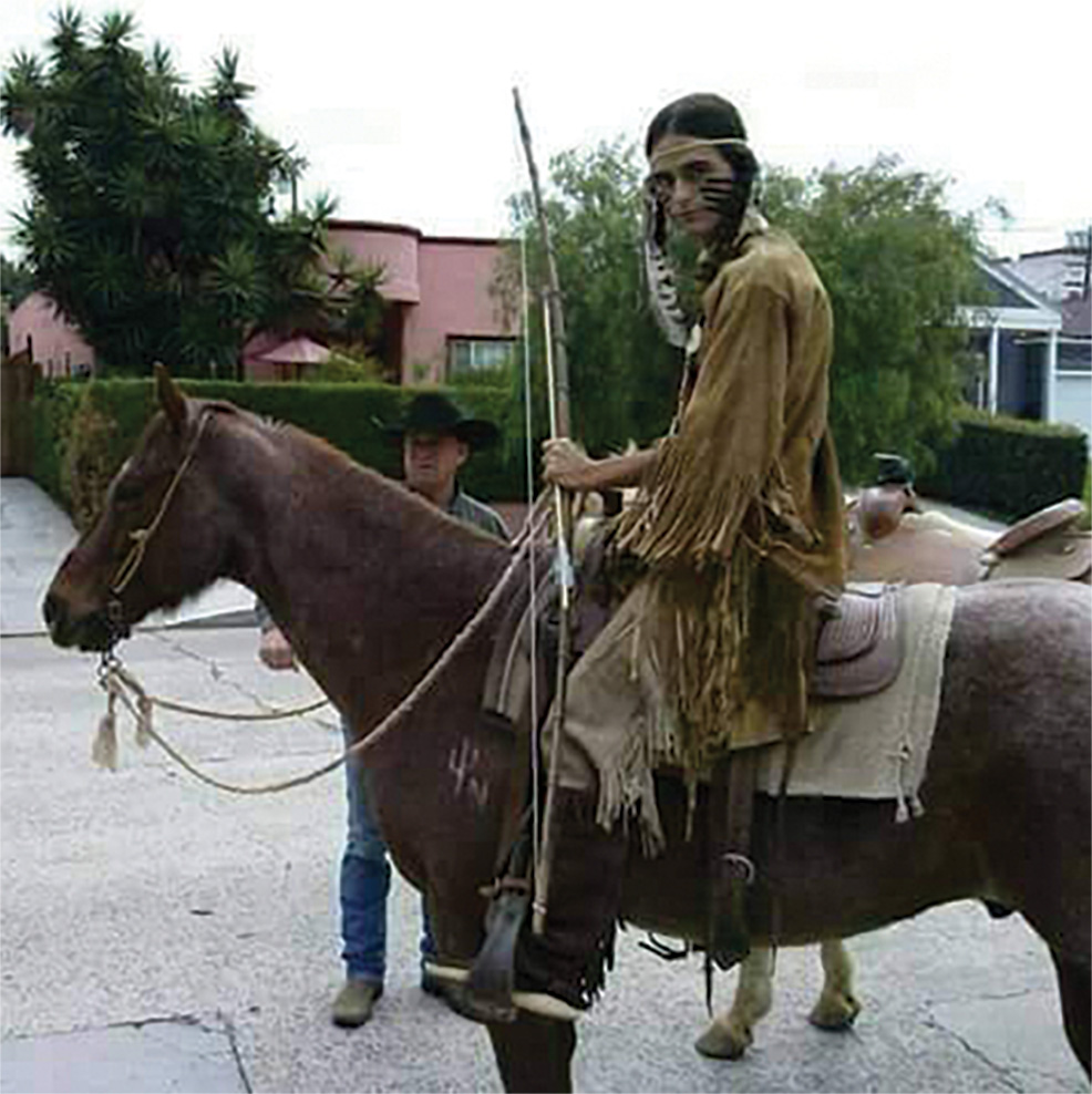 Hugh Englehart as stunt rider playing a Native American warrior at Raleigh Film Studios, across from Paramount Studios.