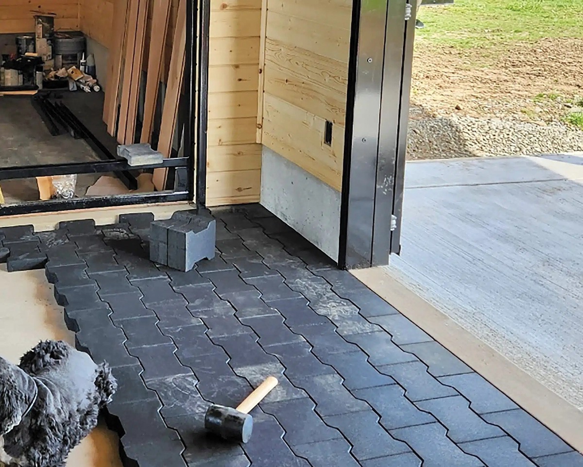 Rubber pavers.