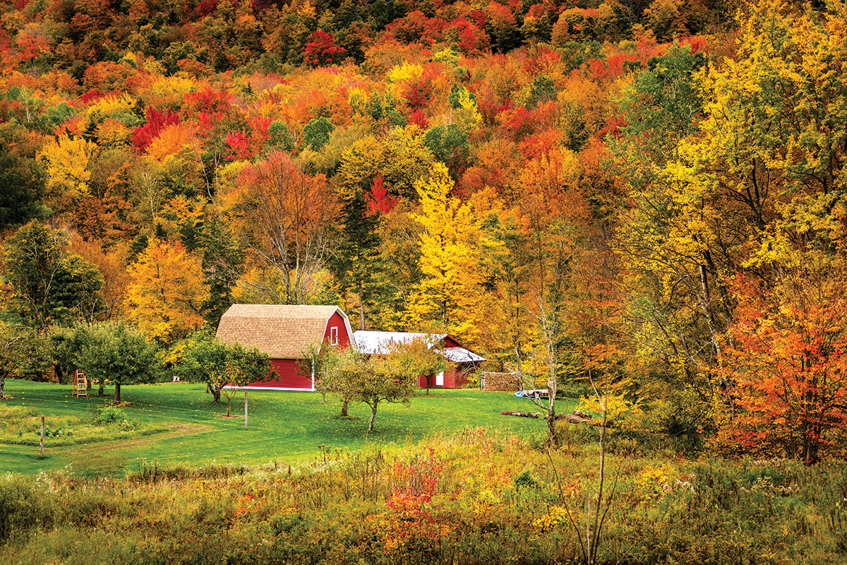 Vermont countryside in the fall