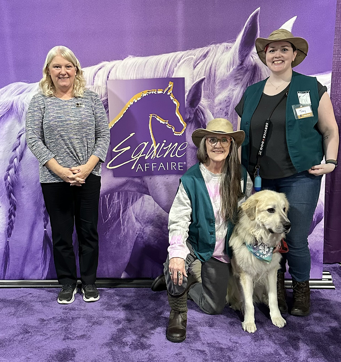 Lori Helsel, Equine Affaire HR & Business Manager, and longtime volunteers Pam Heffernan and Tracy Bowman.