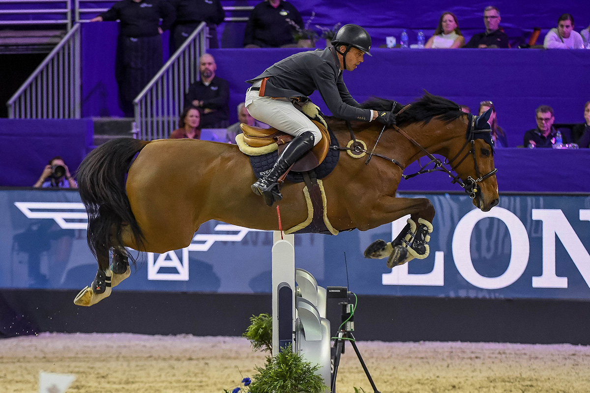 Harrie Smolders and Monaco N.O.P. compete in show jumping to be second overall at the FEI World Cup Finals
