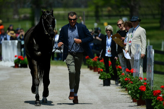 Boyd Martin at the First Horse Inspection at Land Rover Kentucky Three-Day