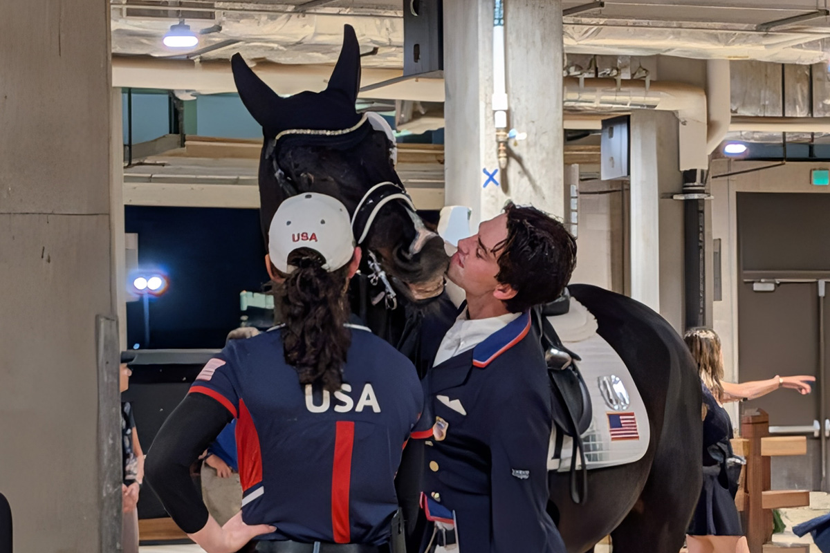 Christian Simonson and Indian Rock share a special moment after their Freestyle test.