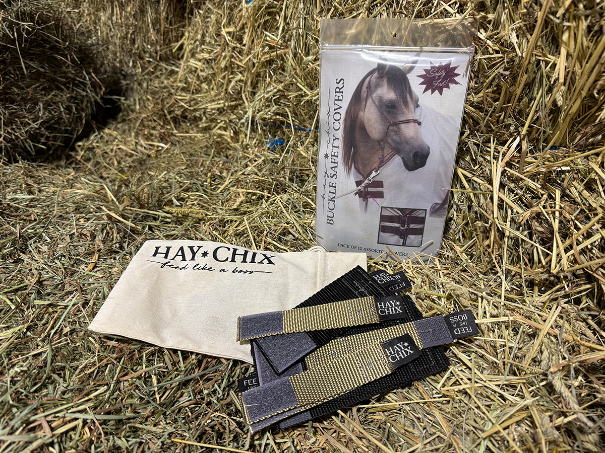 Hay Chix Buckle Safety Covers, featured in this Small Business Saturday equestrian shopping guide.