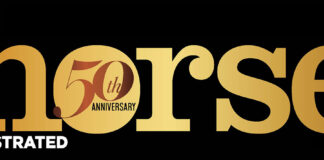 Horse Illustrated's 50th anniversary logo.