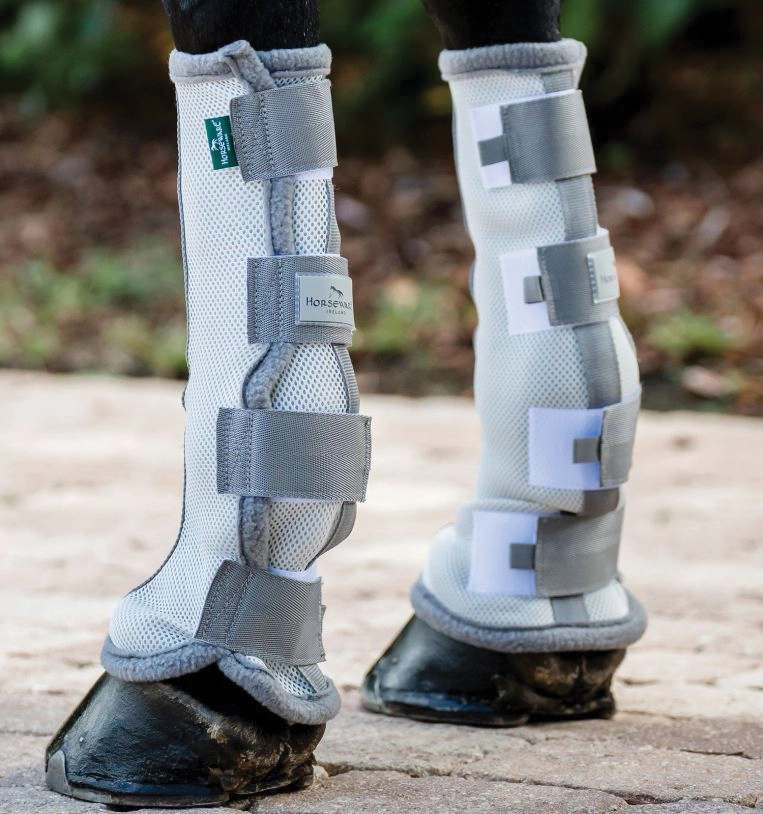 Horseware fly boots, important gear for summer.