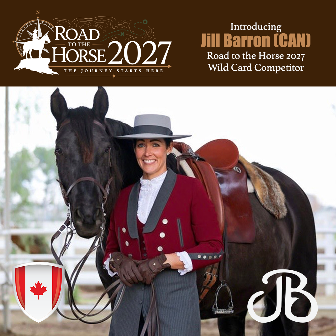 The graphic for Jill Barron as a Wild Card Competitor for Road to the Horse 2027.