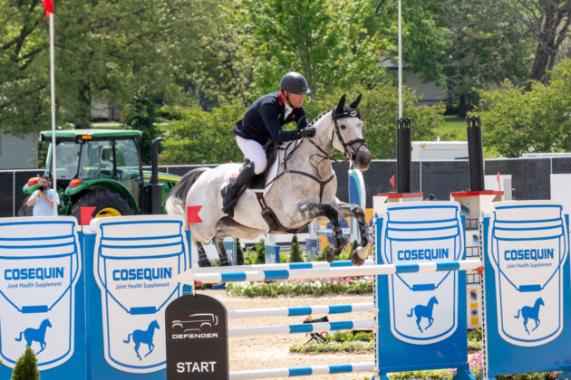 Oliver Townend and Cooley Rosalent maneuver the 2024 Kentucky Three-Day show jumping course