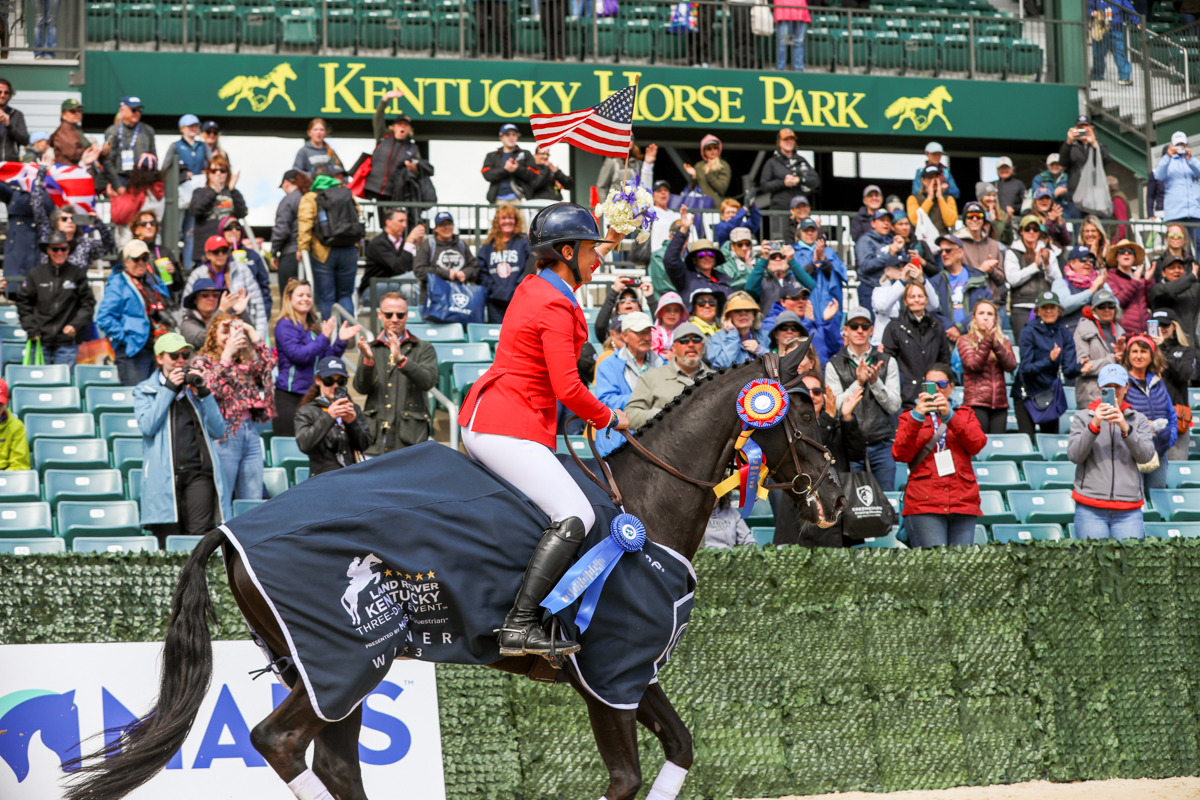 Tamie Smith and Mai Baum's victory lap at the 2023 Land Rover Kentucky Three-Day Event