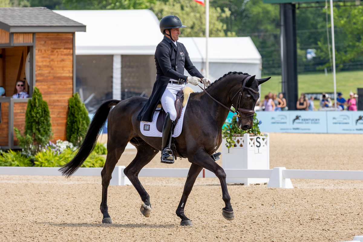 Tim Price and Vitali during dressage at the 2026 Defender Kentucky Three-Day Event.