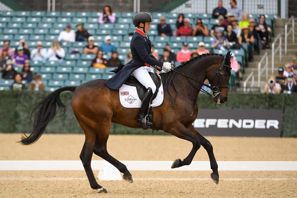 Tom McEwen during first day of dressage at Kentucky Three-Day