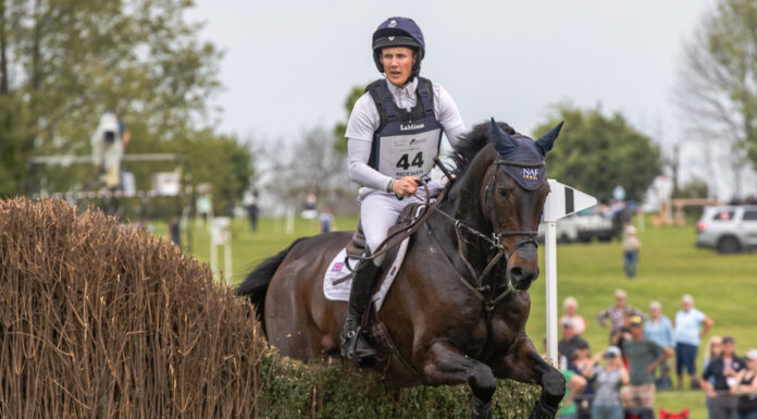 Tom McEwen and JL Dublin during cross-country at the 2024 Defender Kentucky Three-Day Event