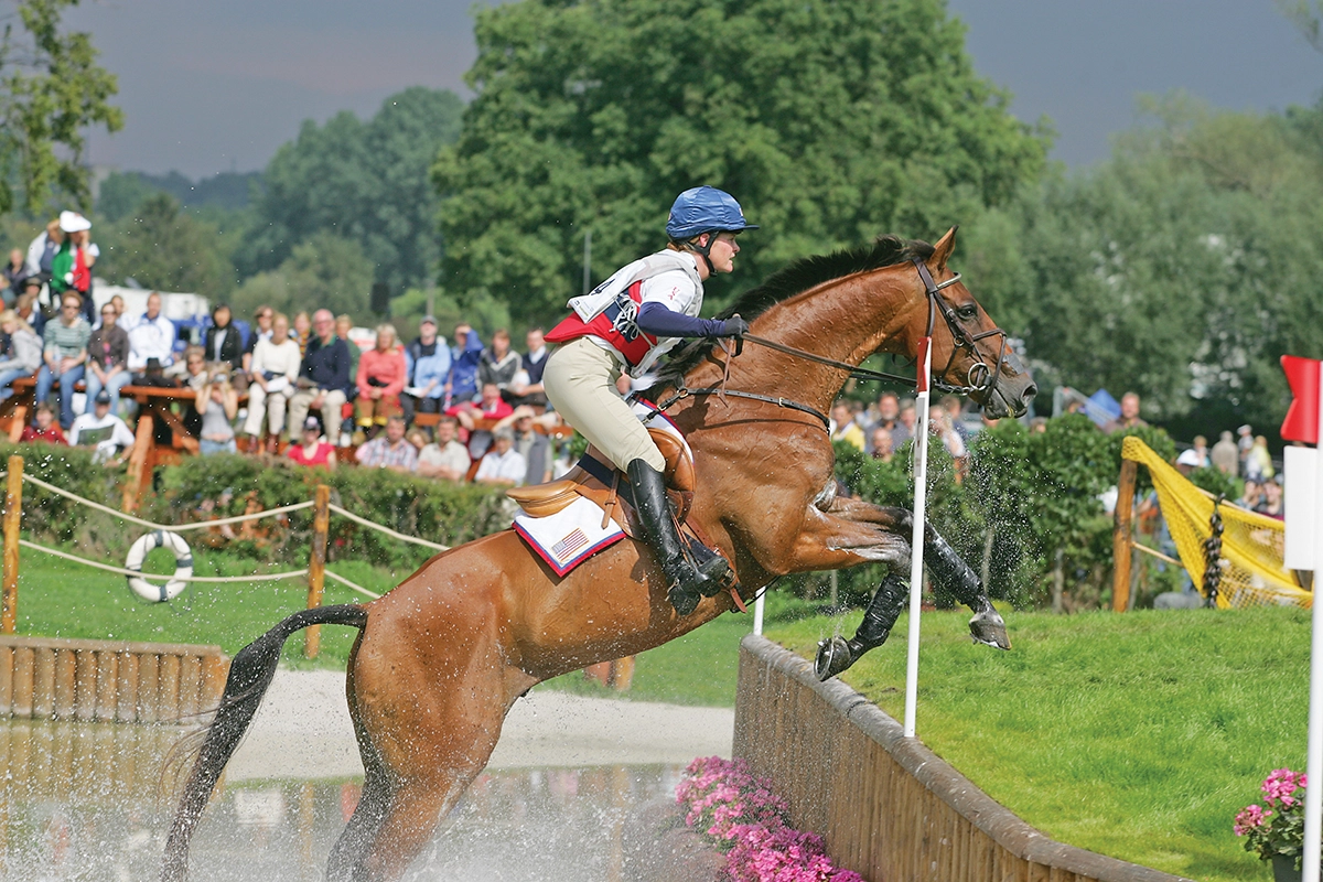 Winsome Adante, one of the featured unforgettable horses, and Kim Severson at the Aachen WEG in 2006.