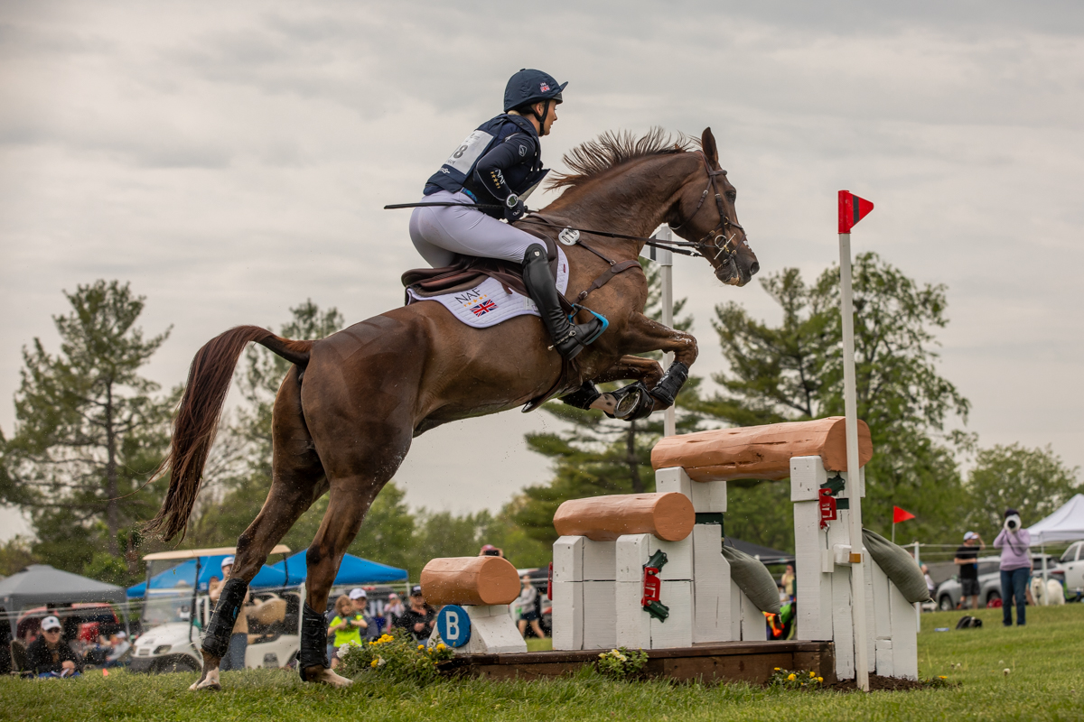 Yasmin Ingham and Banzai du Loir during cross-country at the Defender Kentucky 3-Day Event