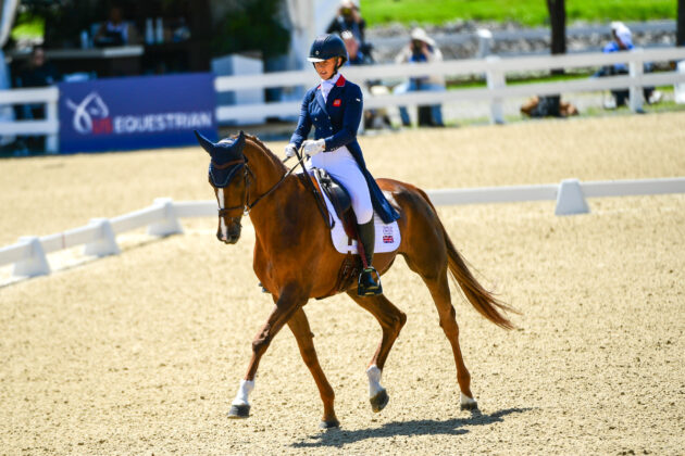 Yasmin Ingham and Banzai du Loir in dressage at the Defender Kentucky Three-Day Event