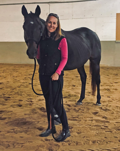Lauren Barela and her adopted Thoroughbred
