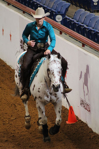 Amy Elam and My Pops a Doc the World Championship Appaloosa Show