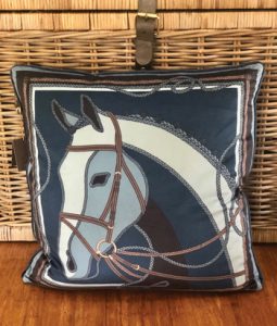 Blue Horse Head Pillow