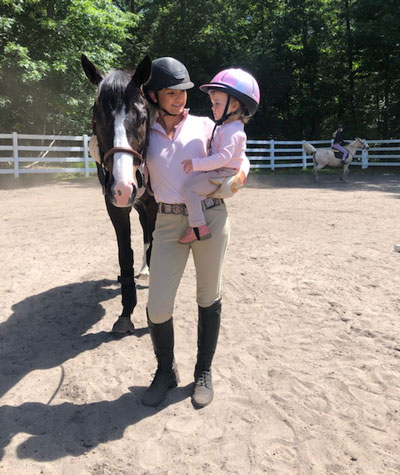 Connie DeMaio and her daughter - equestrian mom