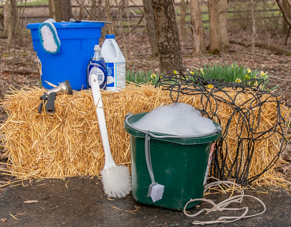 Cleaning and Disinfecting Horse Feed Equipment