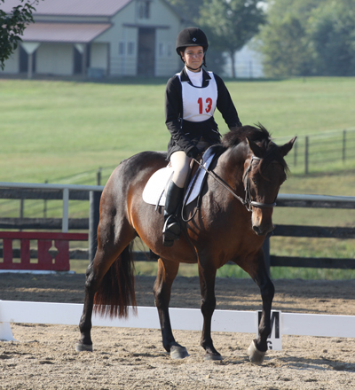 Kid riding dressage