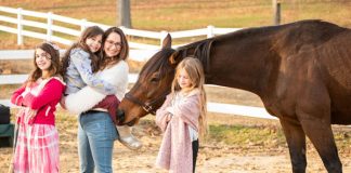 Heather Wallace and her daughters Connie DeMaio and her daughter - equestrian mom